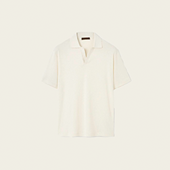 loro piana short sleeve silk cotton blend polo